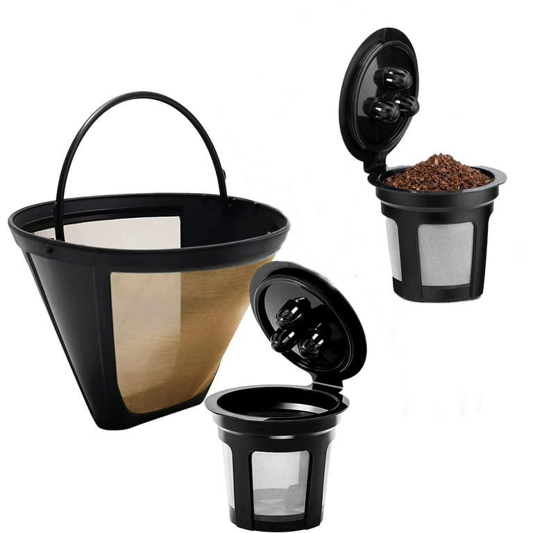 4 Ninja Reusable Coffee Filter Pods for Ninja Dual Brew Coffee Maker - K  Cups for Ninja Coffee Maker DualBrew Pro, CFP201 CFP301 CFP400 - Reusable