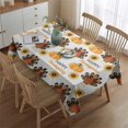thumbnail image 2 of Vintage Pumpkin Rectangle Tablecloth 60x84 Inch, Flowers Boho Water Resistant Vinyl Washable Seasonal Table Cover for Thanksgiving Fall Harvest Holiday Party Picnic Dinner Decor, 2 of 5