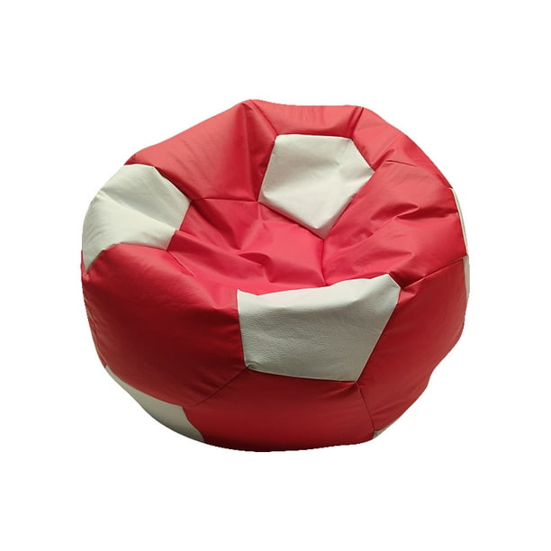 Puff Balón De Futbol Soccer Lunics Rojo/Blanco Grande