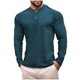 thumbnail image 2 of pstuiky camisa de manga larga para hombre, Camiseta de manga larga con cuello redondo y botones de terciopelo para hombre, color liso tops de invierno para hombre m, 2 of 5