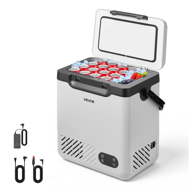VEVOR 12 Volt Refrigerator, 12.68 QT/ 12L Car Fridge, Portable Electric Freezer Compressor with Handle, 12V/24V DC 100-240V AC, -4°F to 68℉/-20℃ to 20℃