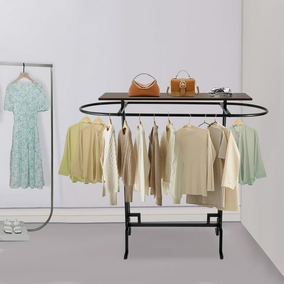 110.23 lbs Capacity Clothing Display Stand, Clothing Rack, Commercial Clothes Hanging Rack Black 33.4*19.6in for Clothing Stores, Underwear Stores, Retail Stores