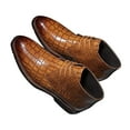 thumbnail image 2 of Tawop Mens Dress Shoes Faux Leather Casual Comfy Business Lace Up Pointy Toe Ankle Boots Yellow Size:7.5, 2 of 4