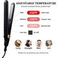 thumbnail image 2 of Temperature Adjustable Ionic Titanium Ceramic Hair Straightener and Curler 2 in 1 - Dual Voltage Curling Bangs Flat Iron Great for Salon and Travel , Black, 2 of 5