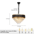 thumbnail image 4 of Modern Crystal Chandeliers 5 Tiers Black and Gold Pendant Light Fixtures, 10 Lights Black Modern Chandeliers for Living Room Dining Room Bedroom Kitchen, 4 of 7