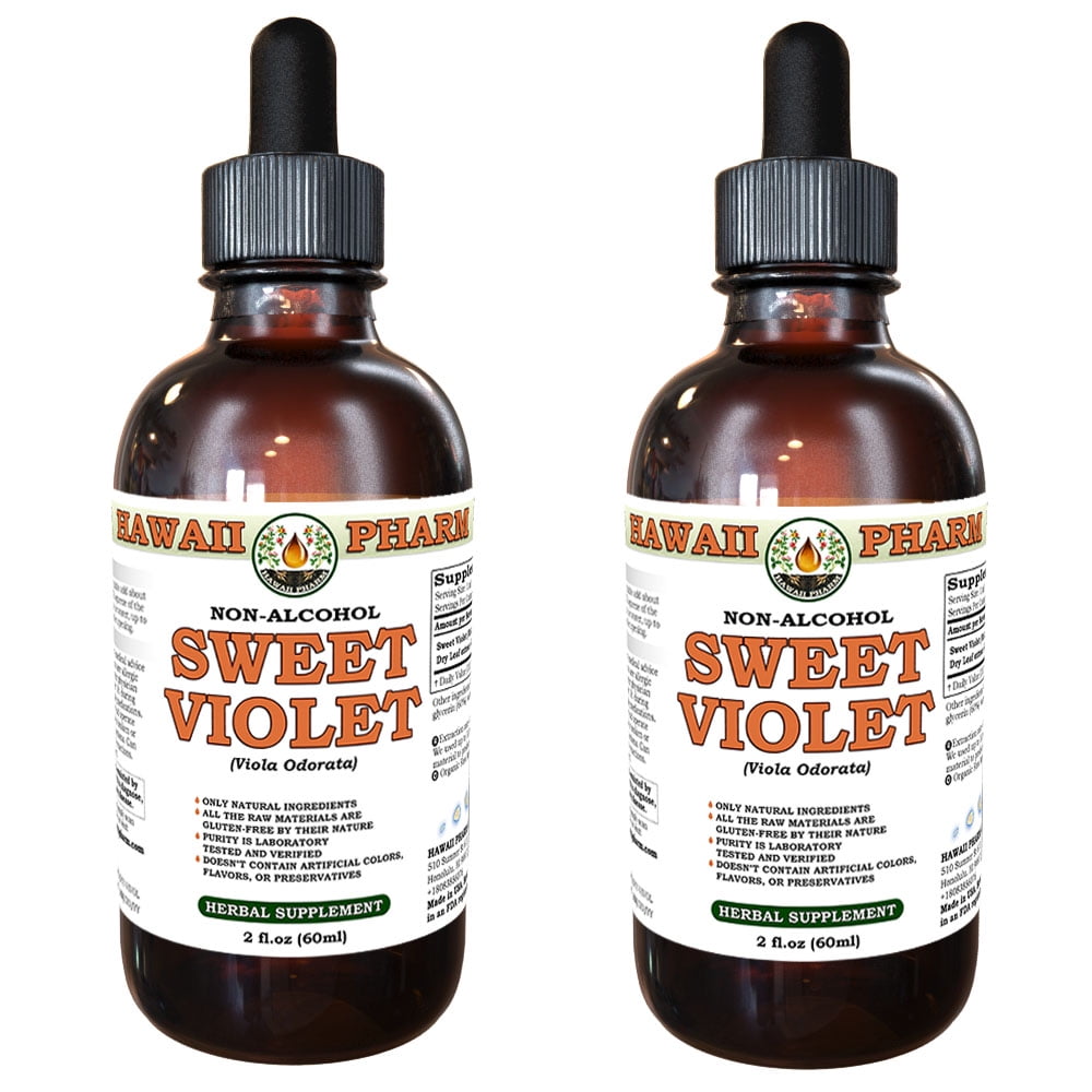 Sweet Violet (Viola Odorata) Glycerite, Organic Dried Leaf AlcoholFree
