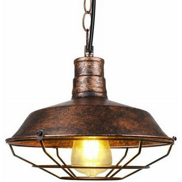 Vintage Style for Kitchen, Living Room, Dining & Bedroom, 260mm Diameter Ceiling Fixture Rustic Industrial Pendant Light