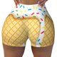 thumbnail image 2 of Fotbe White Ice Cream Shorts Sin Costuras – Shorts Deportivos de Cintura Alta para Mujer, Elásticos para Gimnasio, Yoga, Running o Ciclismo-Large, 2 of 8