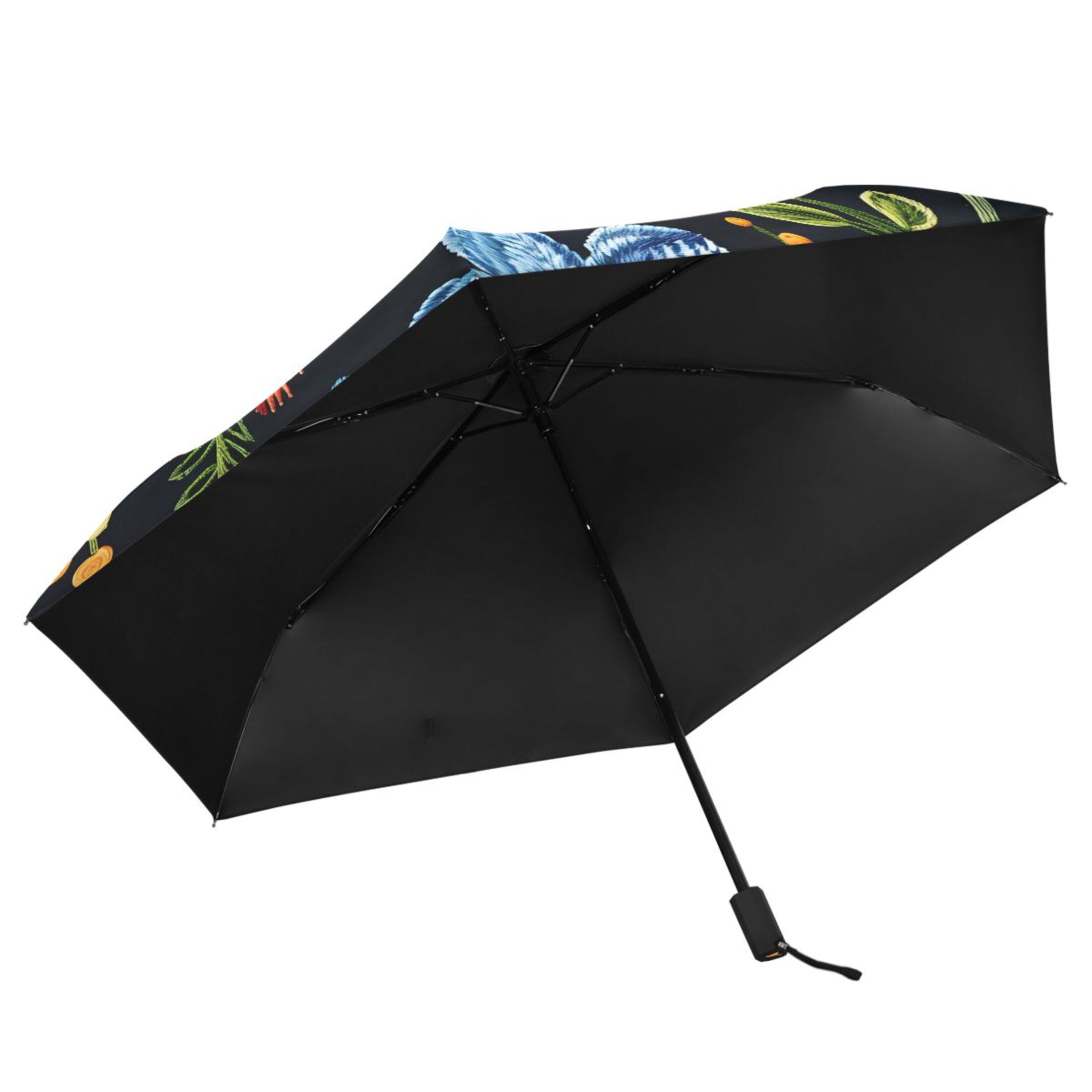 ALAZA Retro Vintage Flower UPF 50+ Compact Folding Umbrella for Rain Travel Umbrella Packable
