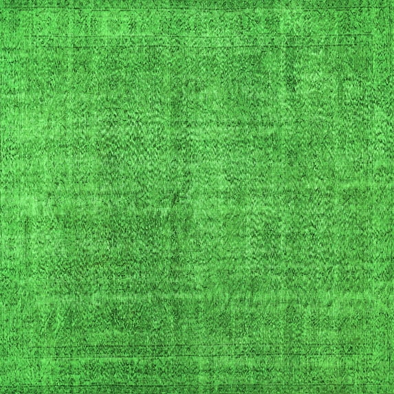 Ahgly Company Indoor Square Abstract Green Contemporary Area Rugs, 8' Square