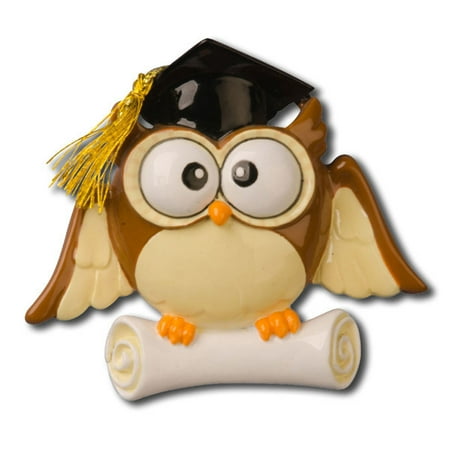 Graduate Owl Graduation School College Personalized Christmas Ornament DO-IT-YOURSELF