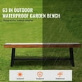 thumbnail image 2 of VEVOR Outdoor Bench, 63 inches Wood Garden Bench with Metal Leg for Outdoors, Outdoor Garden Park Bench, 500 lbs Load Capacity Bench, Dining Bench Patio Bench for Garden, Park, Yard, Front Porch, 2 of 9