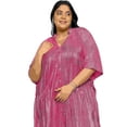 thumbnail image 5 of Oussum Women's Plus Size Pleated Caftans Polyknit Shimmer Evening Maxi Dress, Fuschia, 5 of 7