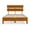 Brown, variant on Zimtown Twin Size Bed Frame,Solid Rubber Pine Wood Platform Bed Frame, Bedroom Bed with Headboard, Brown