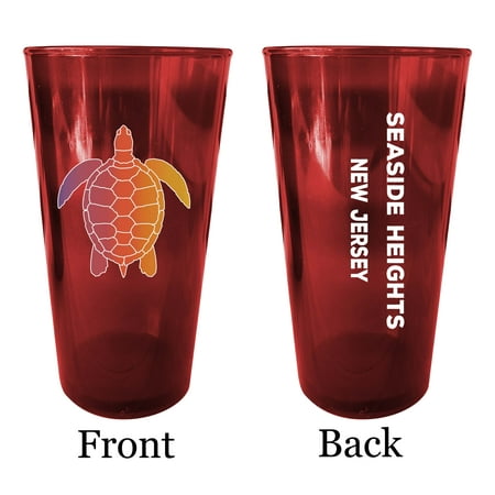 

Second Beach Rhode Island Souvenir 16 oz Red Plastic Pint Glass 4-Pack