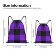 thumbnail image 4 of Kdxio Purple Buffalo Plaid Print Drawstring Backpack Bag,Waterproof Draw String Back Sack, Gym Drawstring Bags Swim Bag For Unisex, 4 of 9