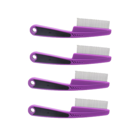 Fine-Tooth Flea Comb for Dogs & Cats: Plastic Handle, Effective Flea & Tick Removal Grooming Tool
