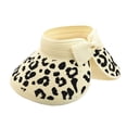 thumbnail image 5 of Women’s Straw Sun Visor Leopard Print With Adjustable Back Strap Wide Brim Sun Protection Hat, 5 of 7