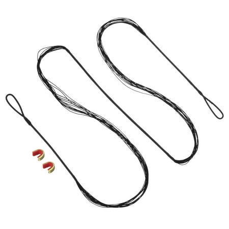Bow String Replacement 12 Strands Recurve Bowstring with Nock Point for AMO 52 Black