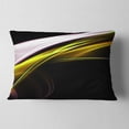 thumbnail image 2 of Designart Fractal Lines Golden White - Abstract Throw Pillow - 12x20, 2 of 5
