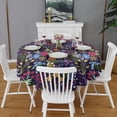 thumbnail image 2 of Pioneer Flower Floral Print Pattern Round Tablecloth 60"x60",Wrinkle Wipeable Table Cloth for Kitchen Dining Room Picnic Patio Party, 2 of 6