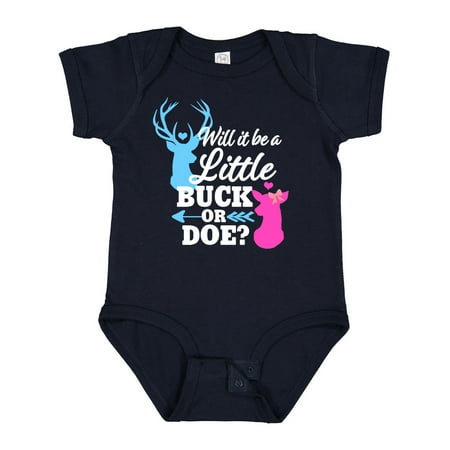 

Inktastic Gender Reveal Will It Be a Little Buck or Doe Gift Baby Girl Bodysuit