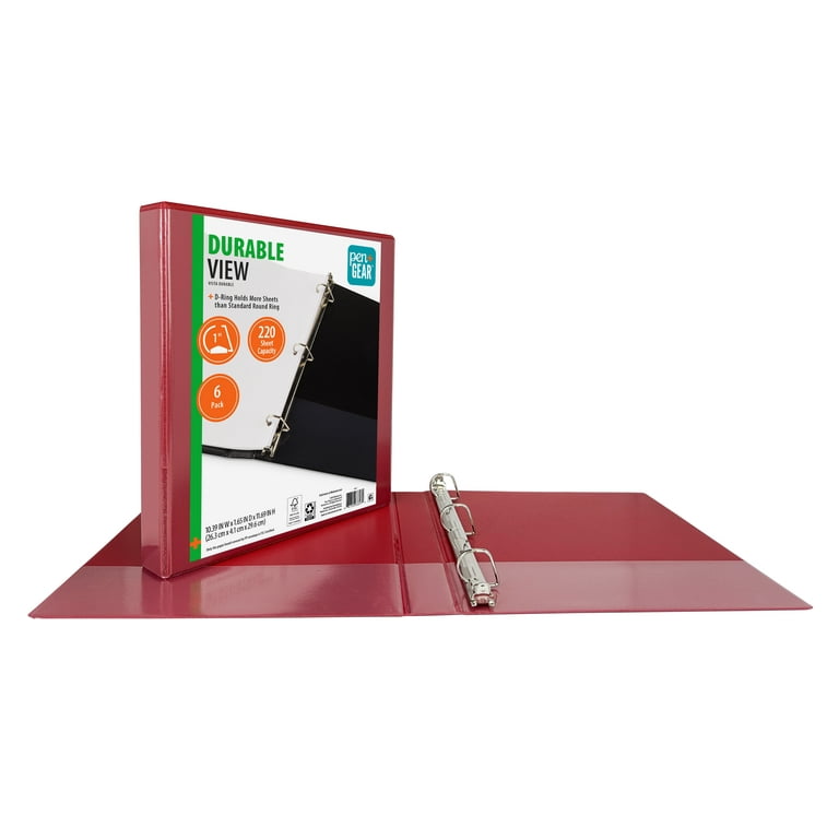 Pen+Gear 1-Inch Durable Binder, Red, 6 Pack photo 2