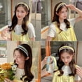 thumbnail image 2 of 7 Pack Cute Headbands for Women,Non Slip Flower Headband,Fashion Pearl Headbands,Twisted Headband,Different Designs White Solid Head Bands Set Hair Accessories Gift for Girls Kids(Yellow), 2 of 12