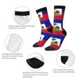 thumbnail image 4 of Womens Funny Socks Haitian Flag Printed Patterned Socks Novelty Socks, 4 of 7