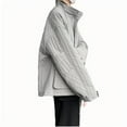 thumbnail image 4 of Men Jacket Solid Color Pockets Button -padded Clothes Three-dimensional Quilting Stand Collar -padded Clothes Coat with Pocket Gray XXXXXL, 4 of 4