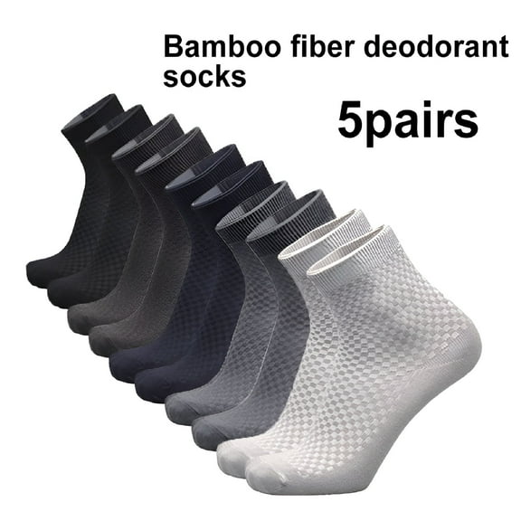 DESIGNICE 5Pairs Bamboo Men Sock Breathable Sock Low Quarter Thin Ankle Sock Comfort Cool Soft Sock