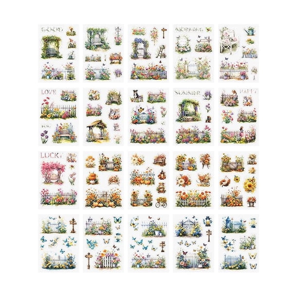 Libro grande de pegatinas Ephemera para diarios, álbumes de recortes y manualidades DIY Pegatinas estéticas con diseños variados