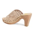 thumbnail image 4 of FSJ Women Platform Chunky Heel Sandals Braided Open Toe Slip On Wide Band Wooden Block Mules Shoes Size 7.5 Nude, 4 of 4