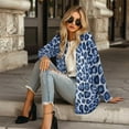 thumbnail image 4 of Garronmavis Women's Lightweight Cardigan Sweater Cover Up for Beach Long Sleeve Long Cardigan Knit Jacket Y2K Loose Blue Leopard, 4 of 6