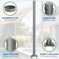 thumbnail image 4 of 10ft Heavy Duty Shade Sail Pole, 3" Steel Sun Shade Pole for Outdoor Patio, Deck, Playground, Backyard, with Adjustable D-Ring Clamp and Hardware - Grey, 4 of 9