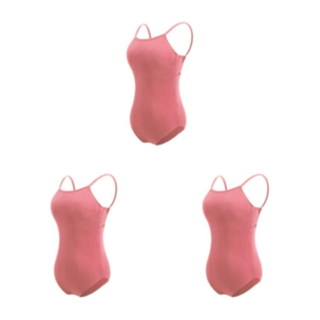 Minnieouse Traje de baile Leotardo de ballet Traje de baile Elástico Transpirable Atractivo Accesorios para mujer Entrepierna cerrada Rosa S Type1 NO1