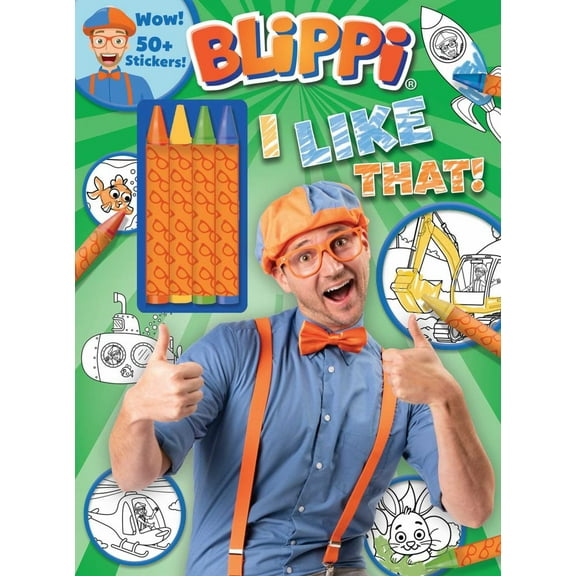 EDITORS OF STUDIO FUN INT: Blippi: I Like That! Coloring Book with Crayons: Blippi Coloring Book with Crayons, 48 pages (Paperback)
