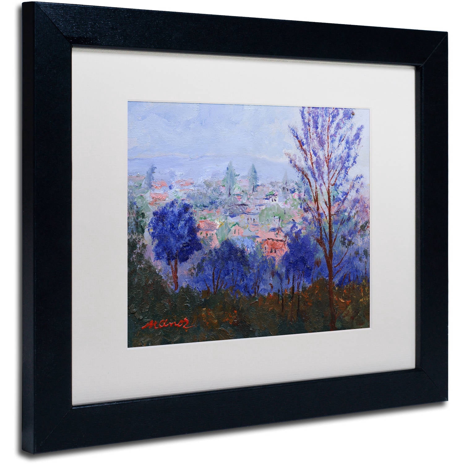 Trademark Fine Art "Mystic Town" Canvas Art by Manor Shadian White Matte, Black Frame