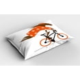 thumbnail image 2 of Ambesonne Horse Pillow Sham 2 Pack, Hipster Horse Riding Bike, 26"x20", Brown Orange Black, 2 of 3