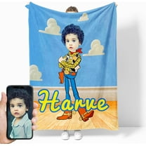 Custom Superhero Blanket with Kids Face Personalized Super Hero Blanket for Boys Girls Customized Birthday Gifts Blankets