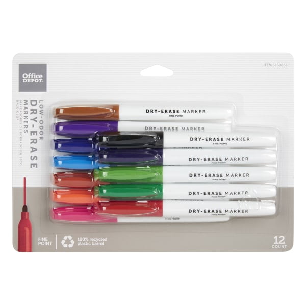 Office Depot® Brand LowOdor PenStyle DryErase Markers, Fine Point