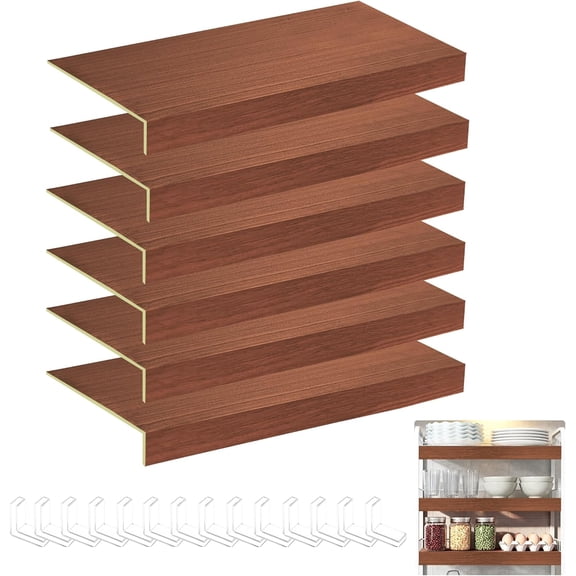 6-Pack Glossy PVC Wire Shelf Covers, 32" x 12", Moisture Resistant Liners for Pantry and Closet