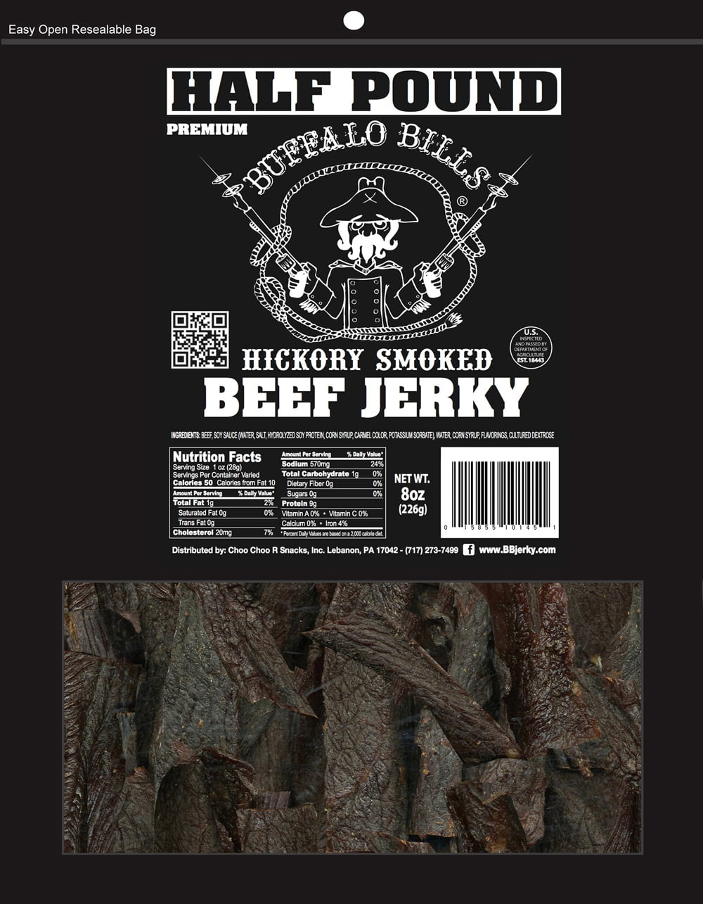 Buffalo Bills 8oz Premium Hickory Beef Jerky Packs (three 8oz beef jerky packs)