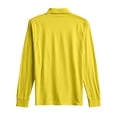 thumbnail image 6 of Hearthz S-4XL Mens Polo Shirt V-Neck Collared Long Sleeve Shirts for Men Cotton Big and Tall Mens Solid Color T Shirts Yellow L, 6 of 7