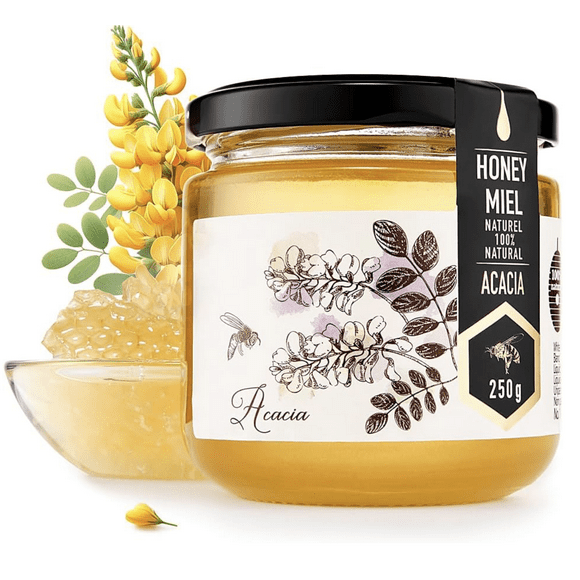 HONIGMA Acacia Honey | Ukrainian | Pure | Unpasteurized | Unfiltered | Raw |(250g/8.8oz