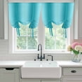 thumbnail image 5 of Tie Up Curtains for Windows Ombre Turquoise Valance Adjustable Balloon Curtain Gradient Color Tie Up Shades for Kitchen Living Room Bedroom Privacy Curtain Drape 34x45 Inch, 5 of 9