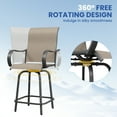 thumbnail image 7 of Poteban Patio Swivel Bar Stools Chair of 4, Outdoor Bar Heigt Set, All Weather High Back and Armrest Rocking Stools & Bar Chairs for Backyard, Lawn Garden, Balcony and Pool,Khaki, 7 of 7