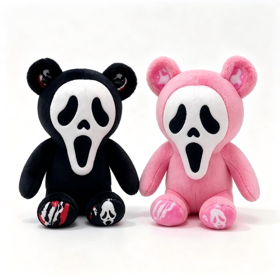 Moonsky Halloween Ghost Face Plush Toy, 10.63" Horror Reaper Stuffed Doll for Gothic Halloween Party Decor and Gifts 2PC