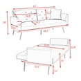 thumbnail image 5 of Aukfa Velvet Futon Convertible Sofa Bed for Home Office, 2 Pillows, Upgraded Metal Base, Gray, 5 of 10