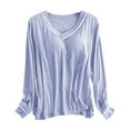 thumbnail image 2 of T-shirt de Nuit à Manches Longues pour Femmes Couche de Base Extensible Chemises Col Haut de Pyjama, 2 of 3